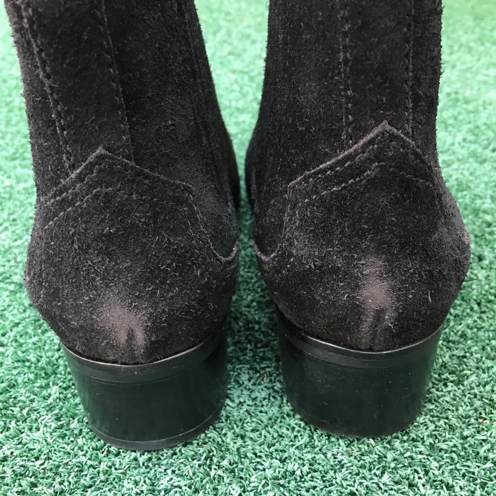 NWT Marc Fisher Yohani Pointed Toe Western Boot Suede Black 7.5